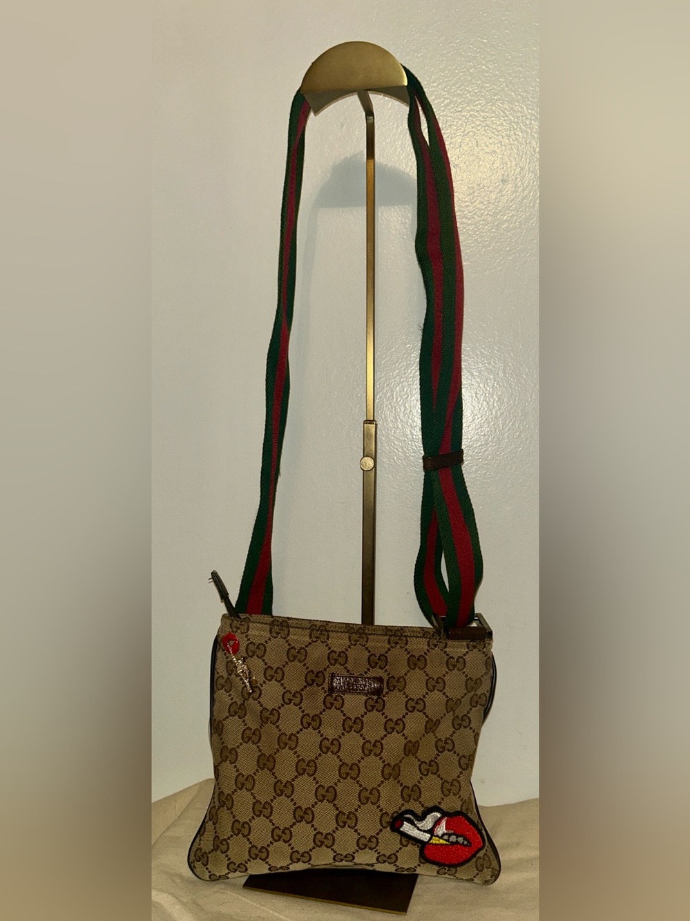 GUCCI Authentic GG Monogram Sherry Line Crossbody Bag. Upcycled to be a bad girl